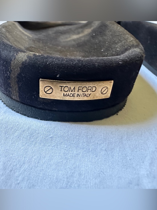 Tom Ford Gold Chain Accent Green Black Camouflage Men’s Slide Sandals Size 12T main image 9